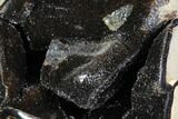 Septarian Dragon Egg Geode - Black Crystals #98896-1